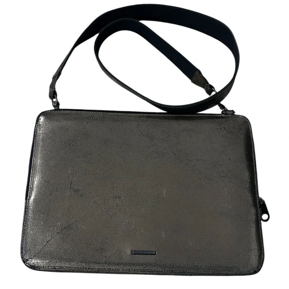 Rebecca Minkoff Metallic Leather Crossbody Shoulder Laptop bag